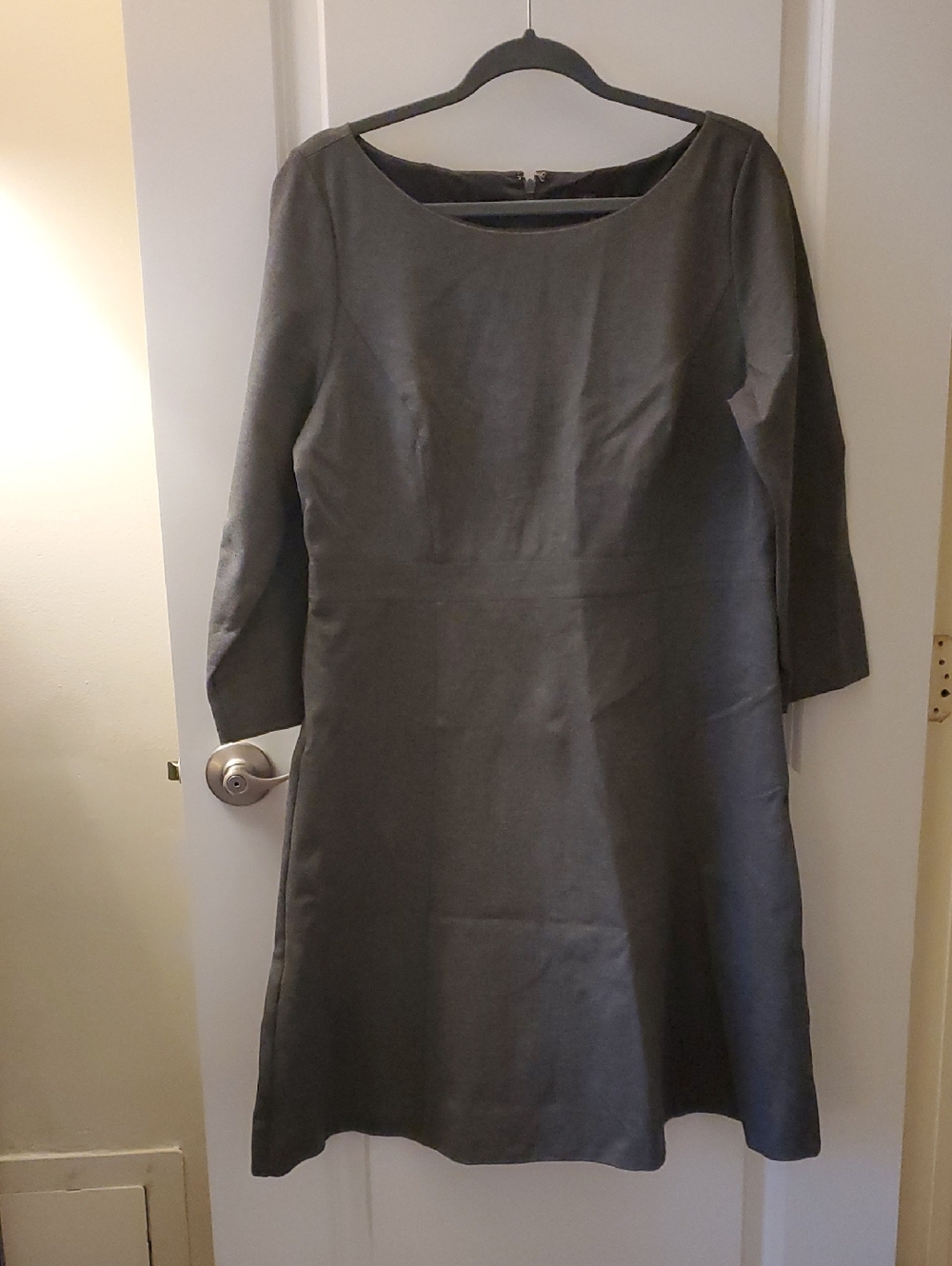 J. Crew Charcoal Gray Long-Sleeve A-Line Dress